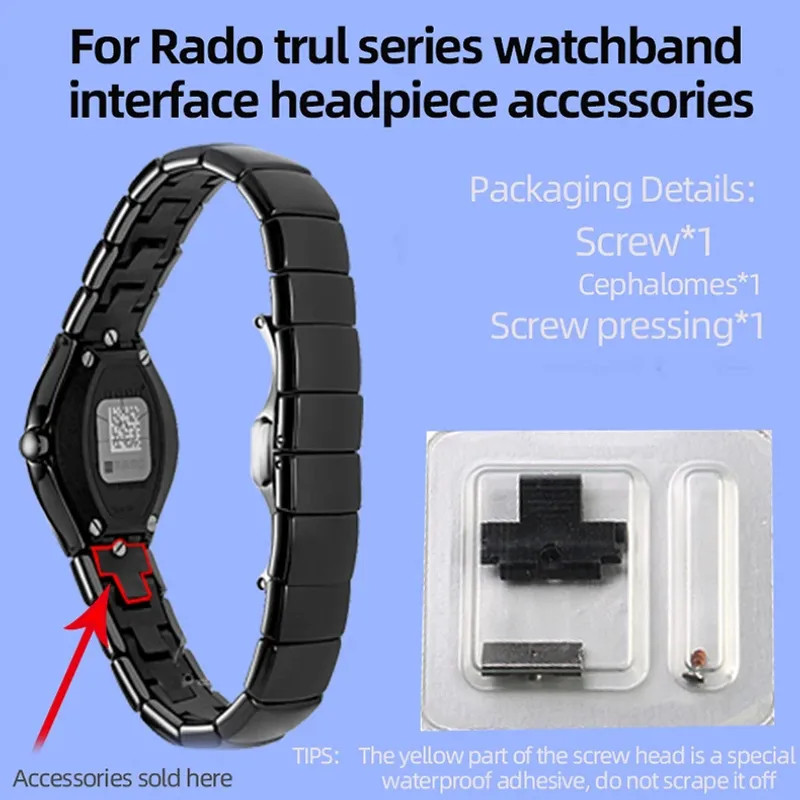 Metal Watch Strap Connector for Rado True Series Silver Repair Accessory Genuine