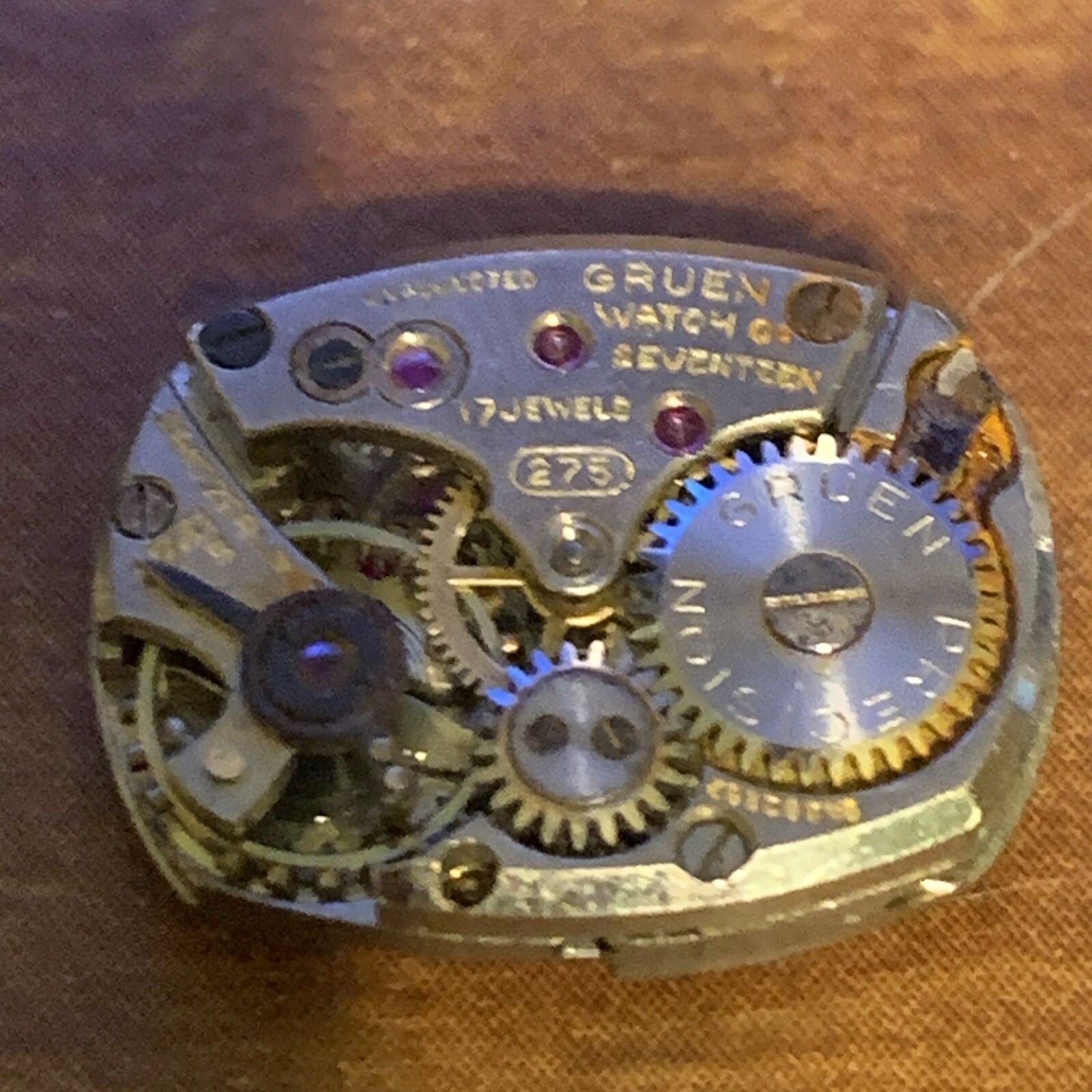 Gruen 275 Mechanical 17 Jewel Watch Movement FOR PARTS Or Repair