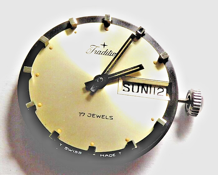 AS 1904 TRADITION MOVEMENT WATCH AUTO DAY & DATE. 17 JEWELS. RUNNING