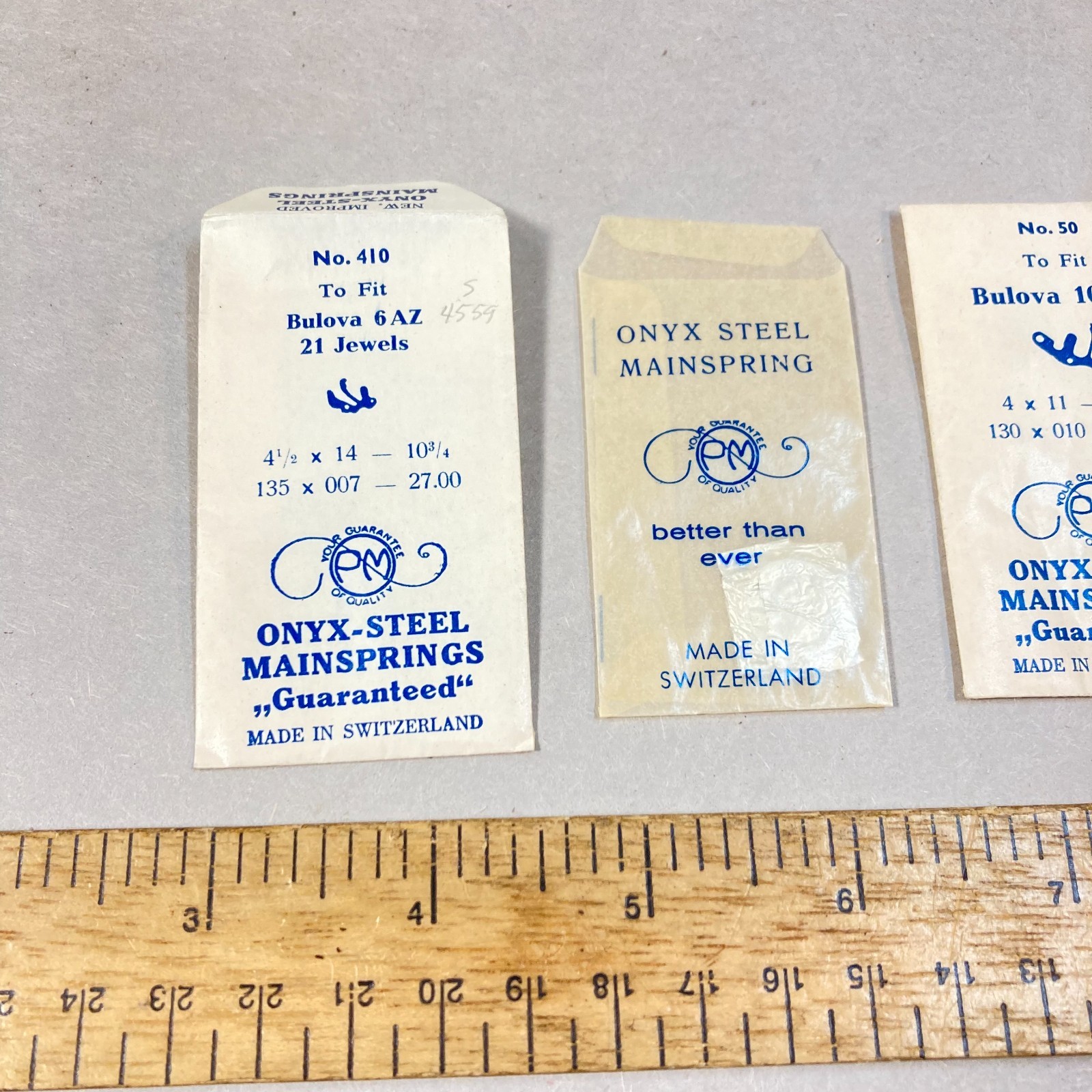 PM Onyx-Steel 2 Pc Mainsprings Bulova Watch Springs Watch Repair Switzerland
