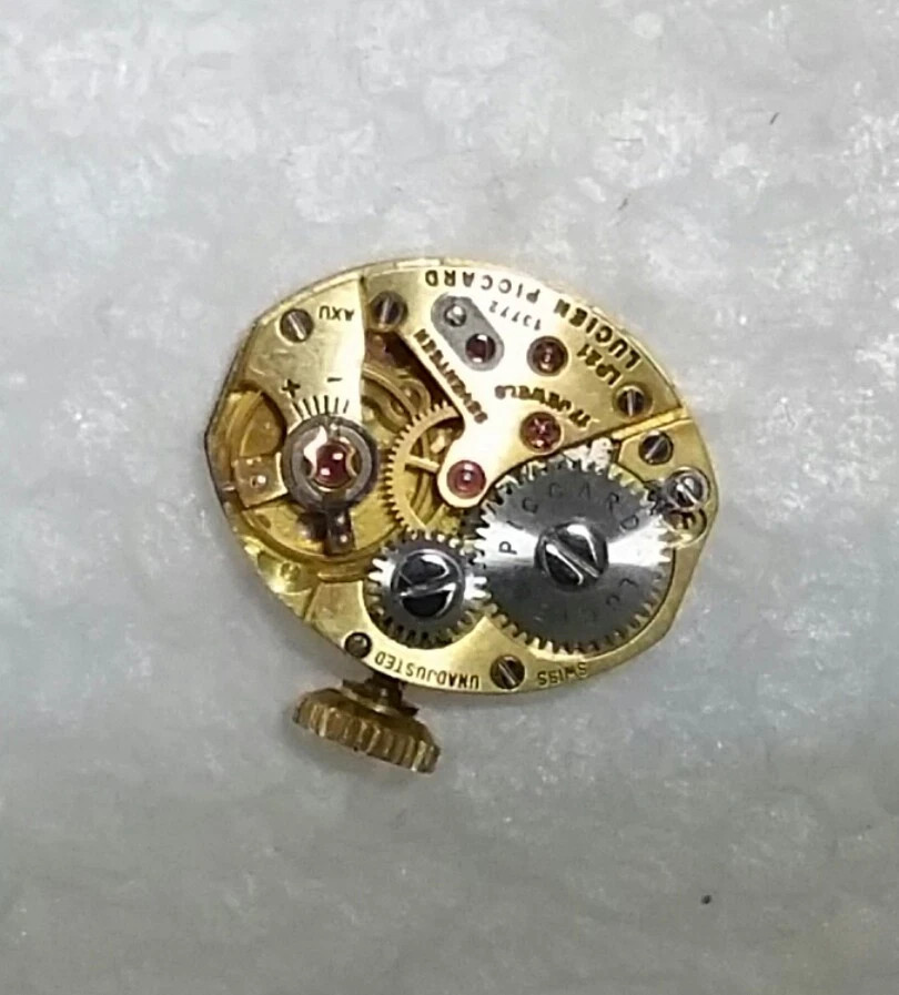 LUCIEN PICARD LADIES WATCH MOVEMENT, DIAL, GOLD CROWN, HANDS TESTED 100% WORKIN