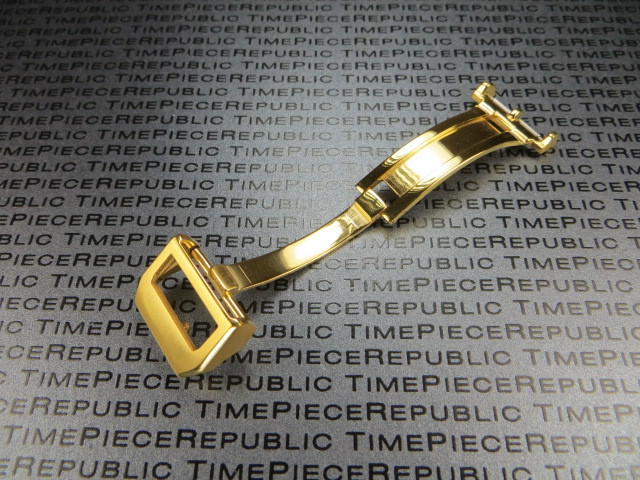 18mm Swiss Stainless Deployment Buckle Clasp Gold Plate IWC Pilot Portuguese x1