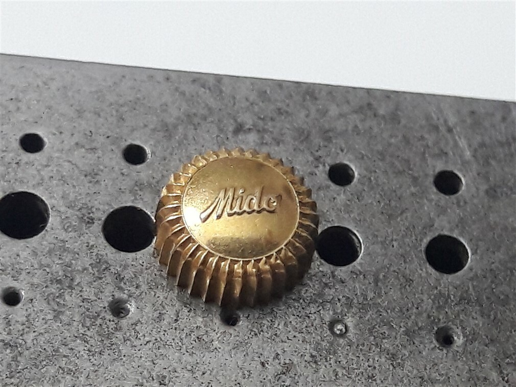 RARE 6.15 MM YELLOW GOLD P MIDO CHRONO / MULTI-CENTERCHRONO CROWN – NOS #IM2