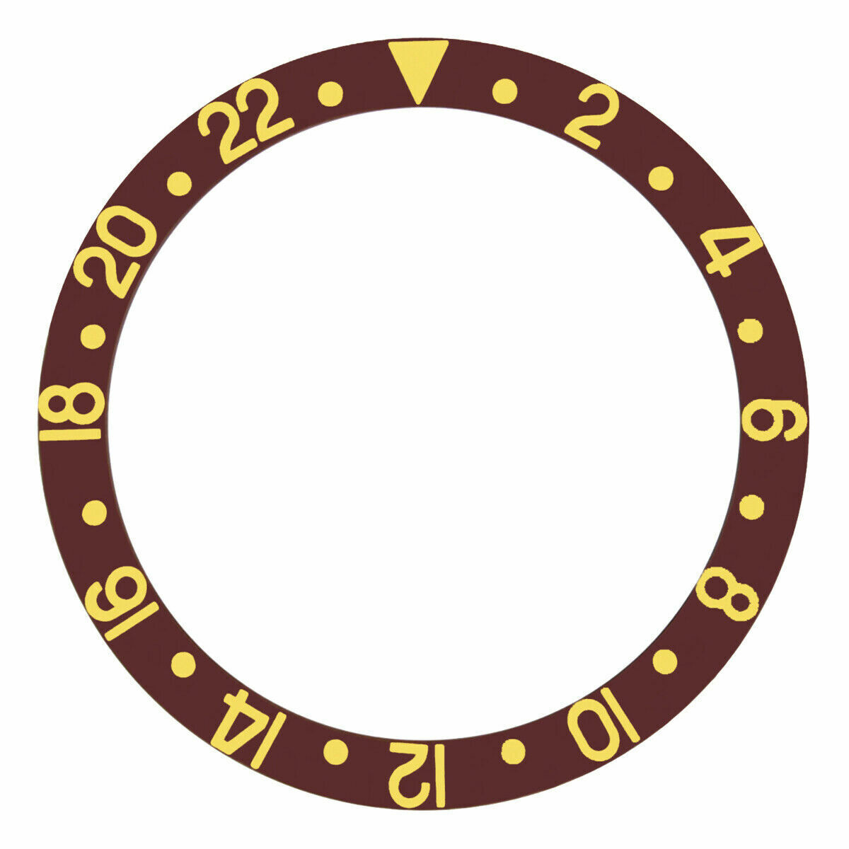 GMT Bezel Insert For Rolex GMT Master 16753, 16758 Brown Gold Font