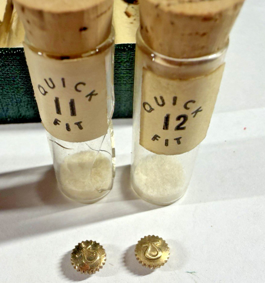 Omega Signed Crown Lot Genuine Quick Fit No. 356 14K Gold-Filled Watchmaker Lot