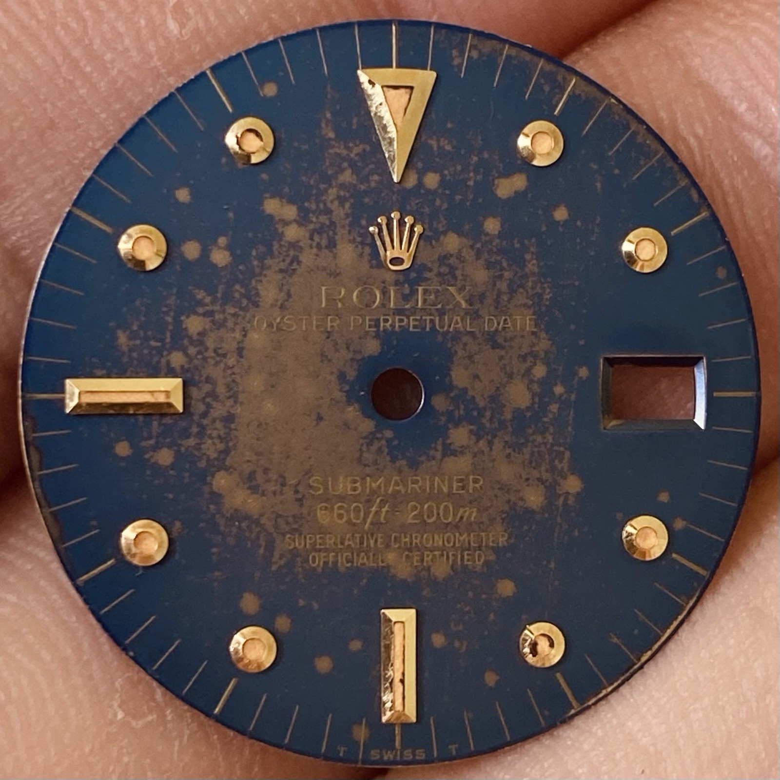 Rolex Blue Nipple Tropical Dial For Submariner Date Gold Model Ref 1680