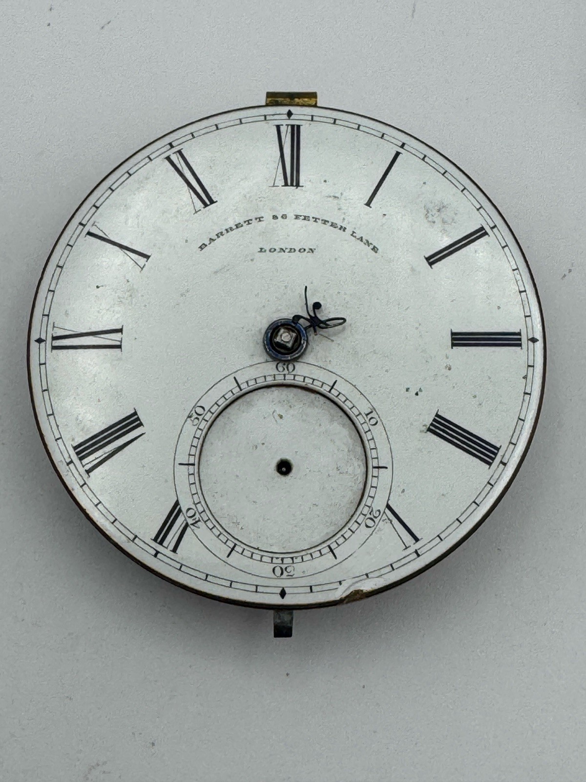 Vintage Fusee Barrett London Fetter Lane Pocket Watch Movement For Parts