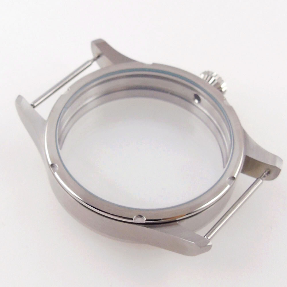 Silver 42mm Sterile Watch Case+Hands+Dial For ETA 6497 ST 3600 Hand Winding Movt