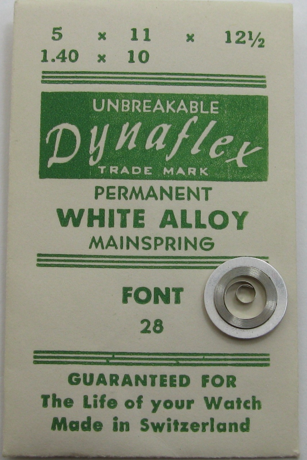 Font F 28 … mainspring #770 * white alloy *