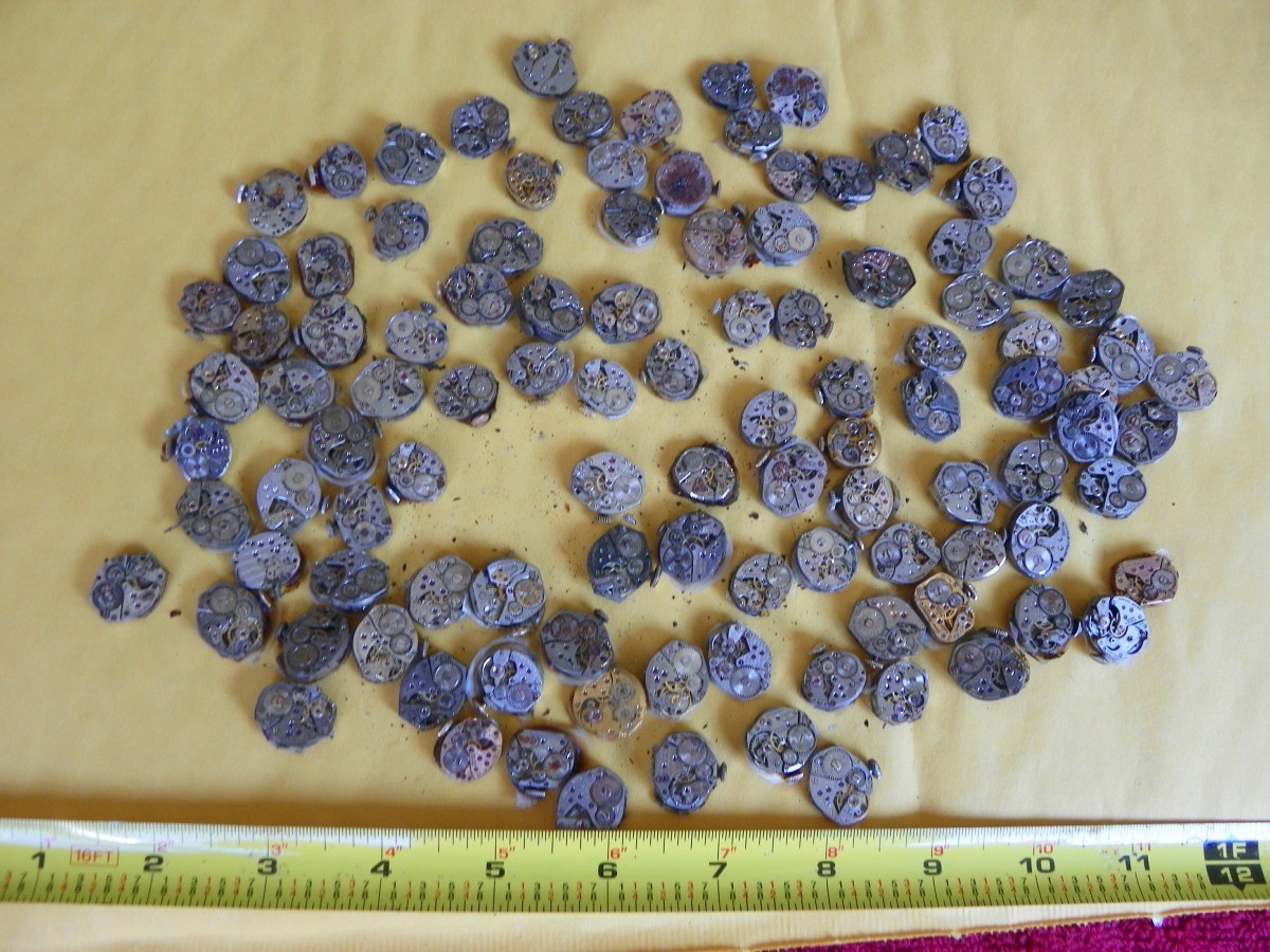 LADIES lot 107 vintage wind up wristwatch movements ART REPAIR PARTS STEAMPUNK