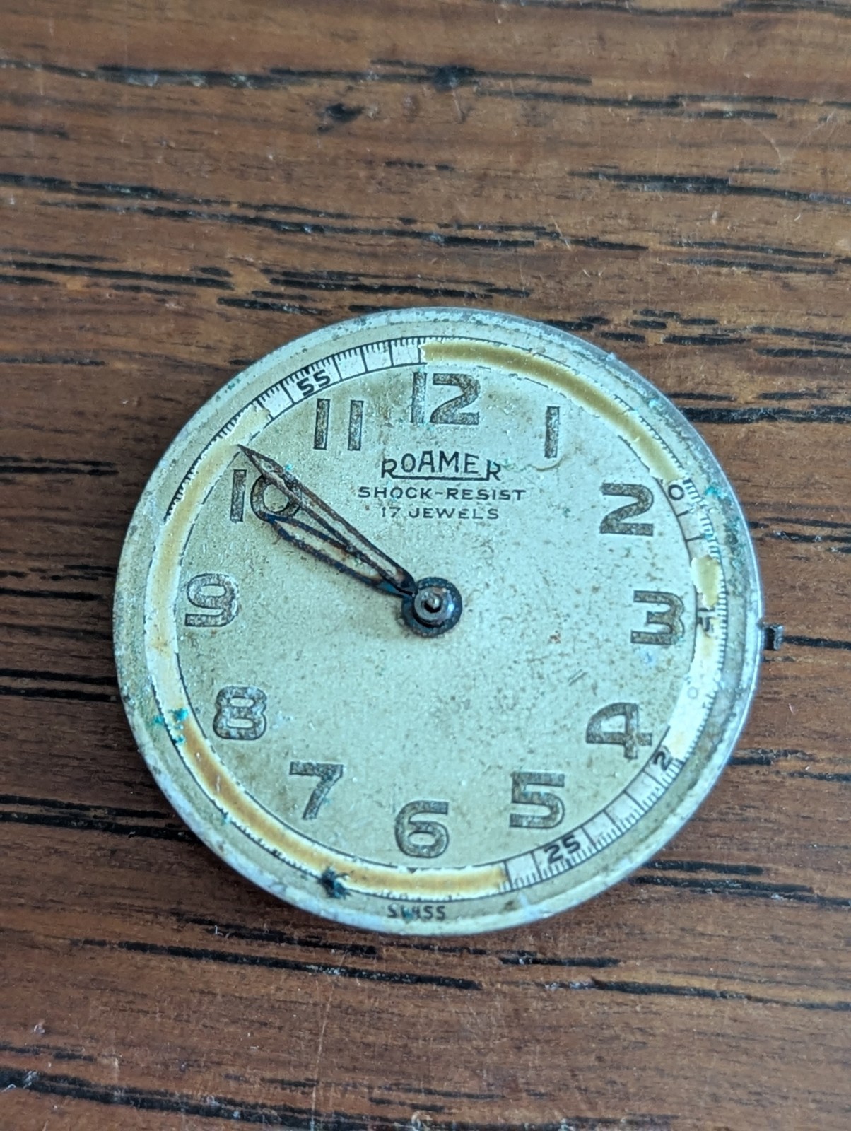 Roamer, MST 372, Mens Military Style Watch Movement for Repair #S758