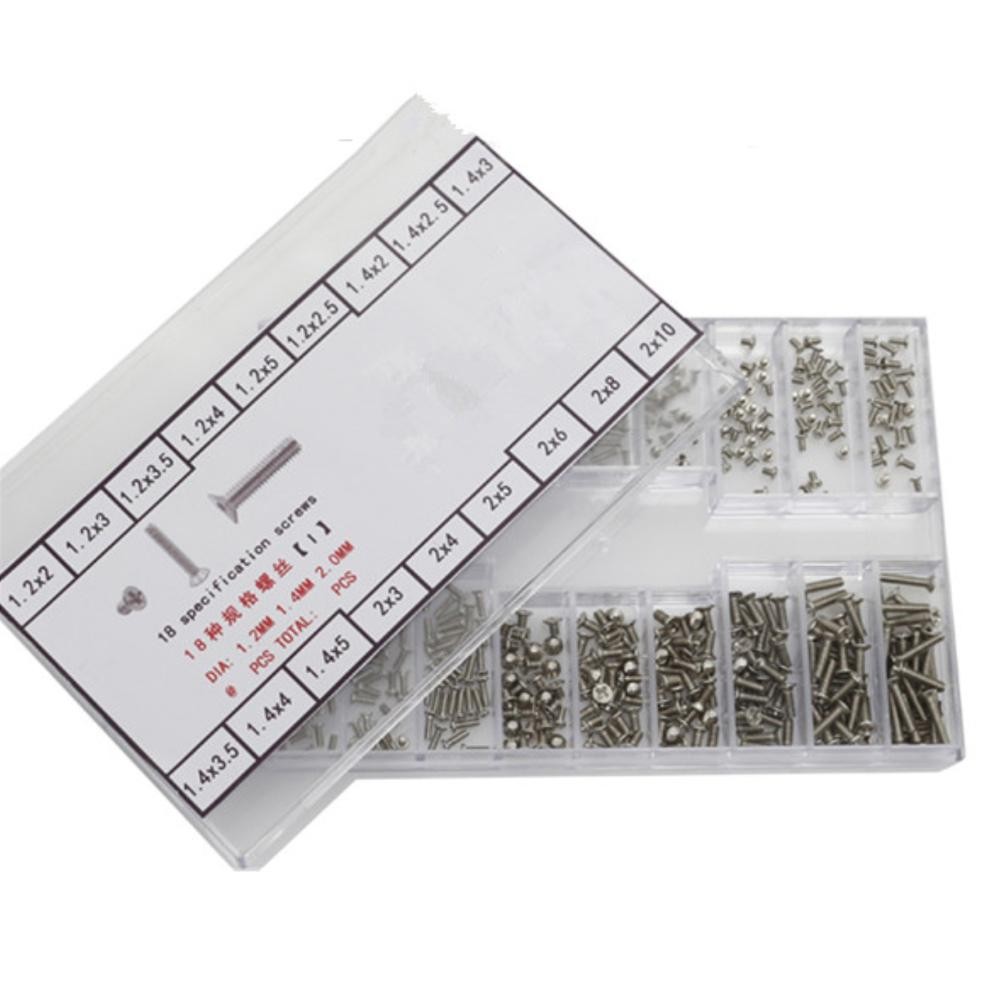 18 Different Sizes Silver Mini Steel Screws For Watch Back Case Or Eyeglasses C