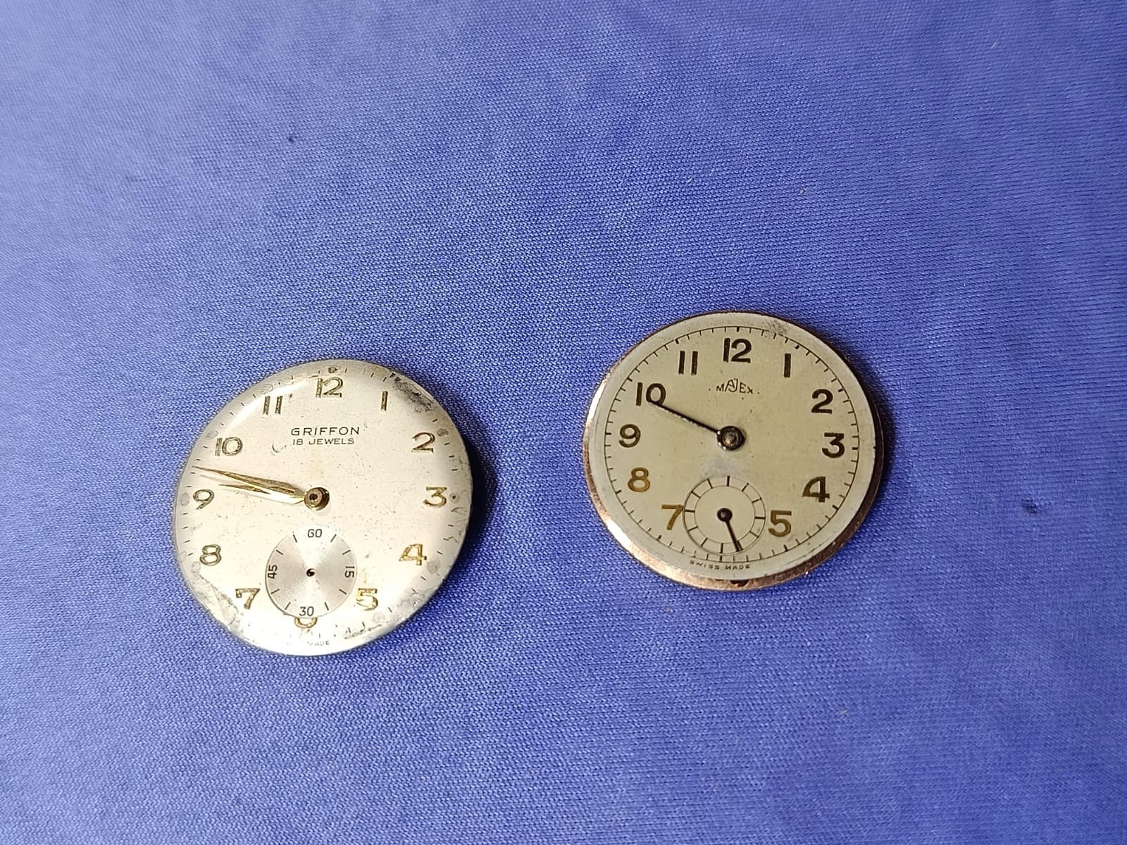 As1203 watch movements Job lot of 2. Approx. 26.7mm both.ticking Swiss