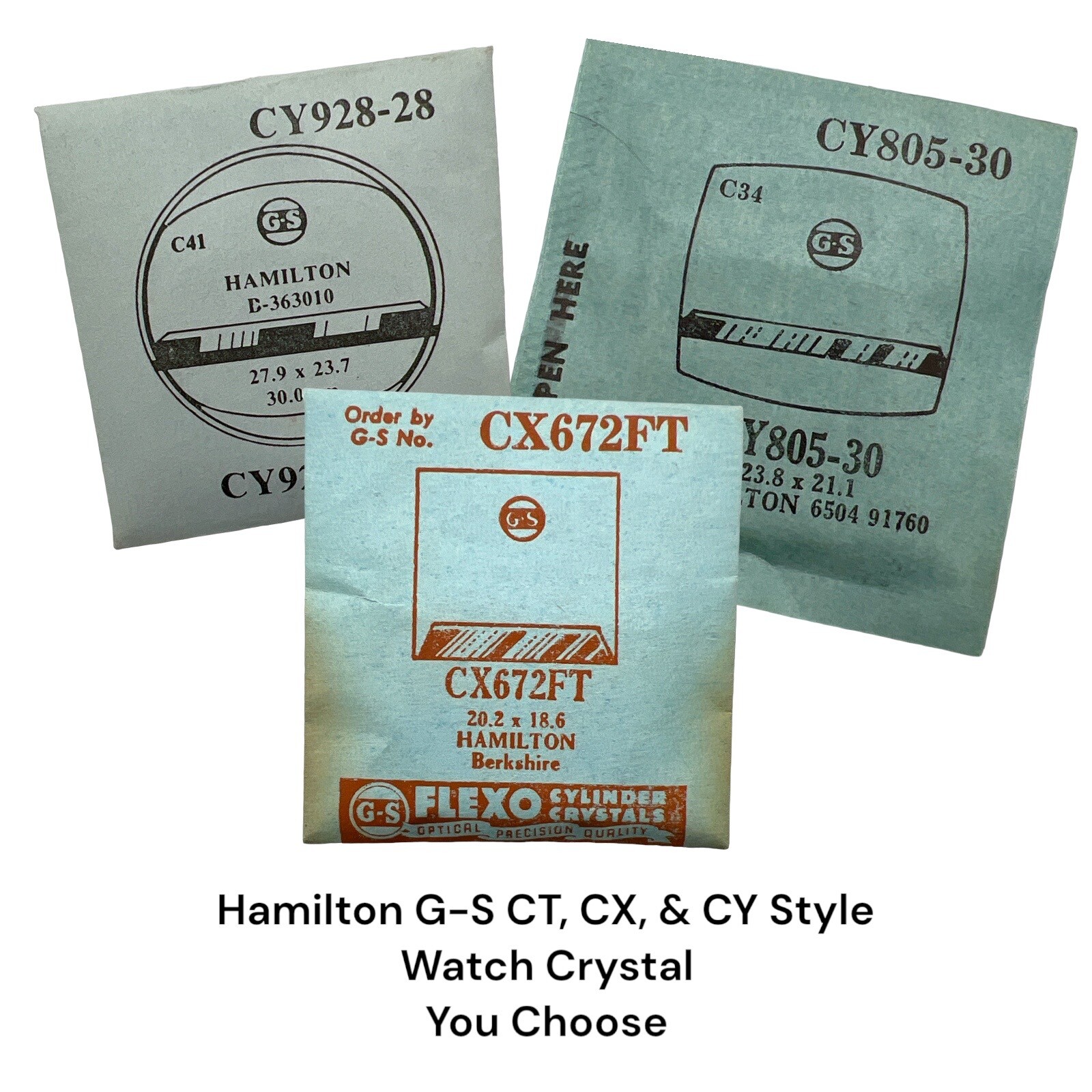 Hamilton Watch Crystal x 1 G-S CT, CX & CY Style VTG NOS