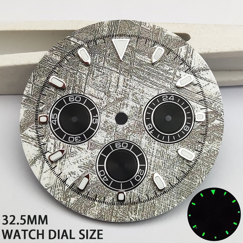32.5mm Watch Repair Replacement Luminous Dial Face For Quartz VK63 Movement New