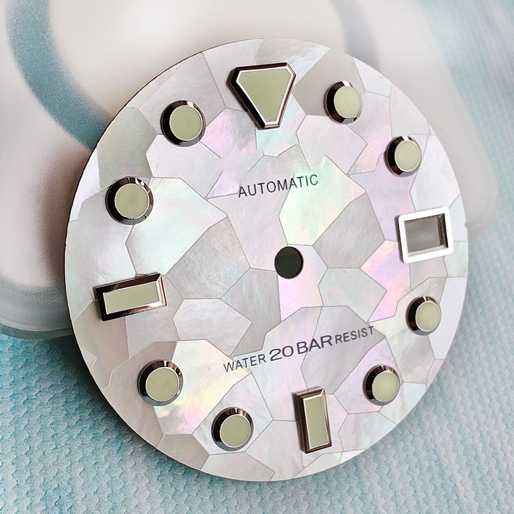 High Quality MOP Natural Black Mother Of Pearl Watch Dial 28.5mm for NH35 36 4R