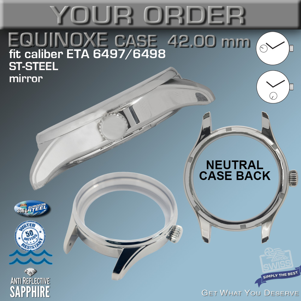 CASE EQUINOXE 42MM 39.10MM DIAL, ST-STEEL, ETA UNITAS 6497/98, SAPPHIRE, SWISS