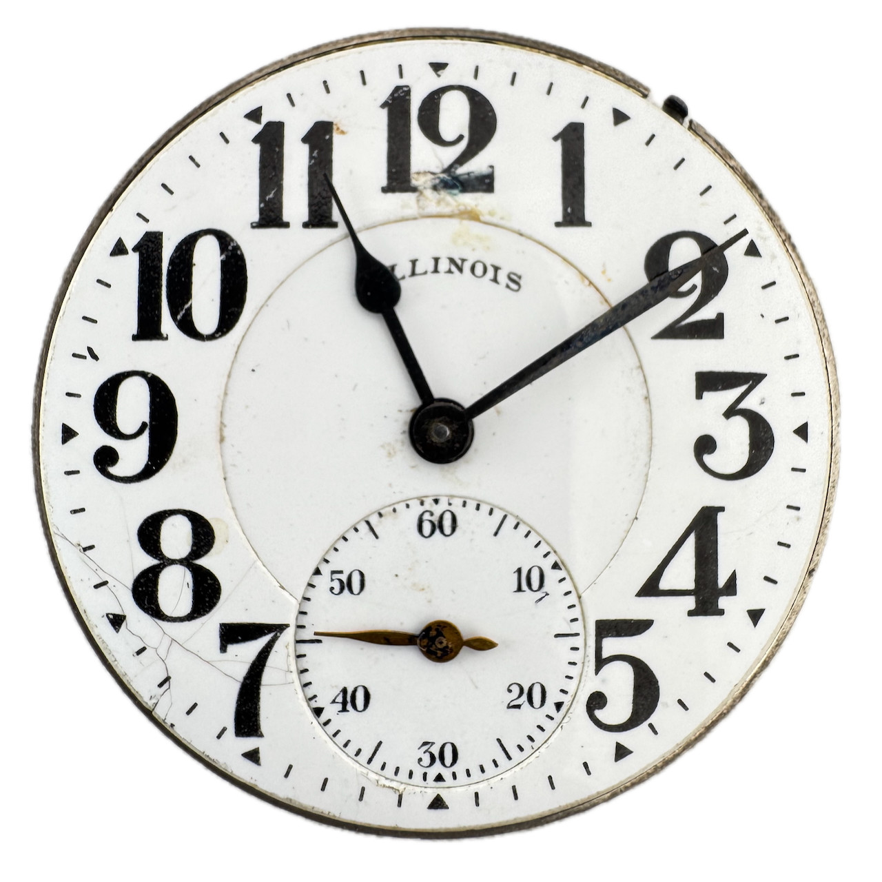 Antique 16s 1917 Illinois 21j Railroad Pocket Watch Movement Bunn Special USA