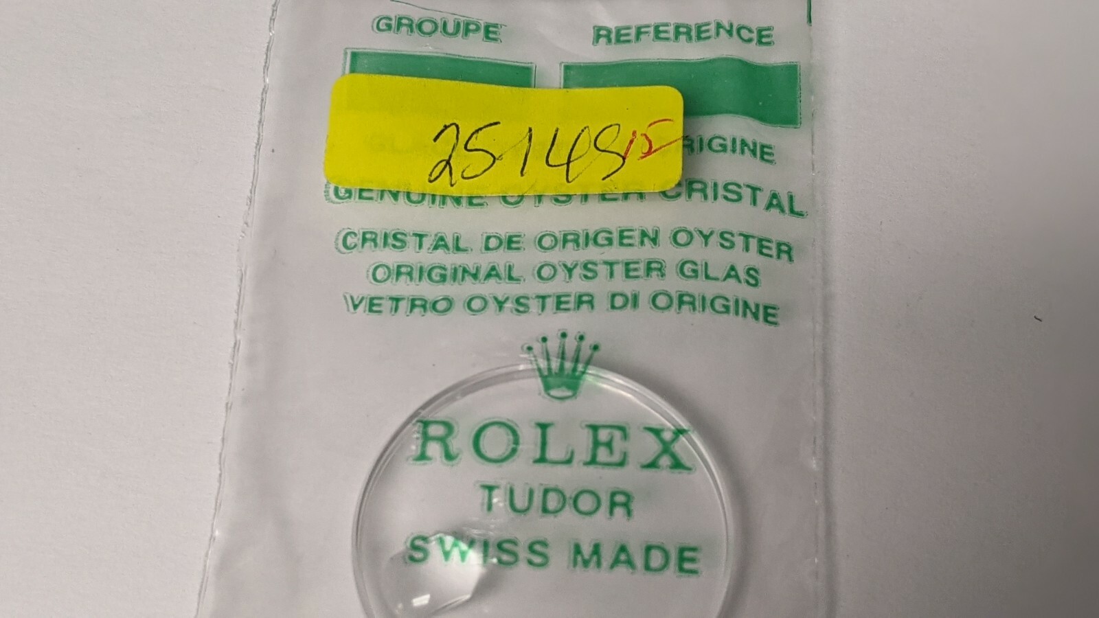 Genuine Rolex 25 145 CRYSTAL Tudor acrylic new/sealed 29.7mm date window