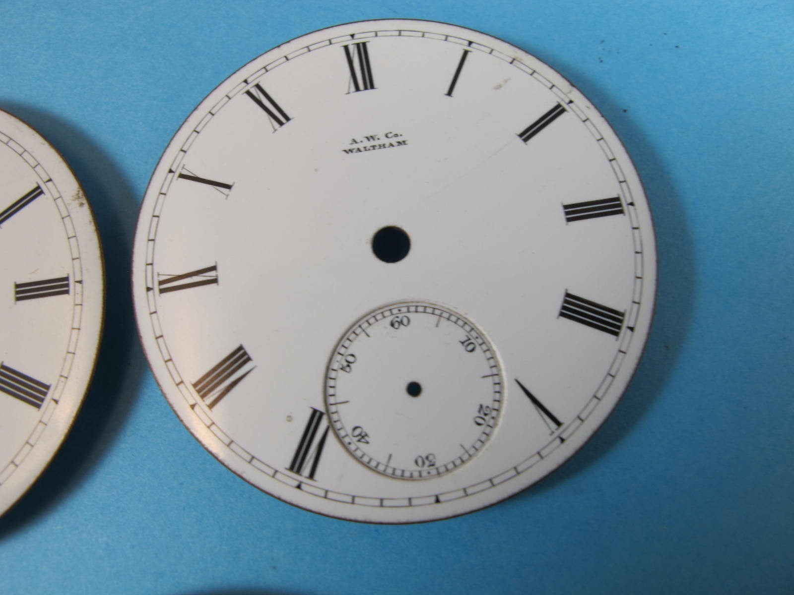 AMERICAN WATCH CO AW CO WALTHAM 18S POCKET WATCH DIAL GROUP OF five