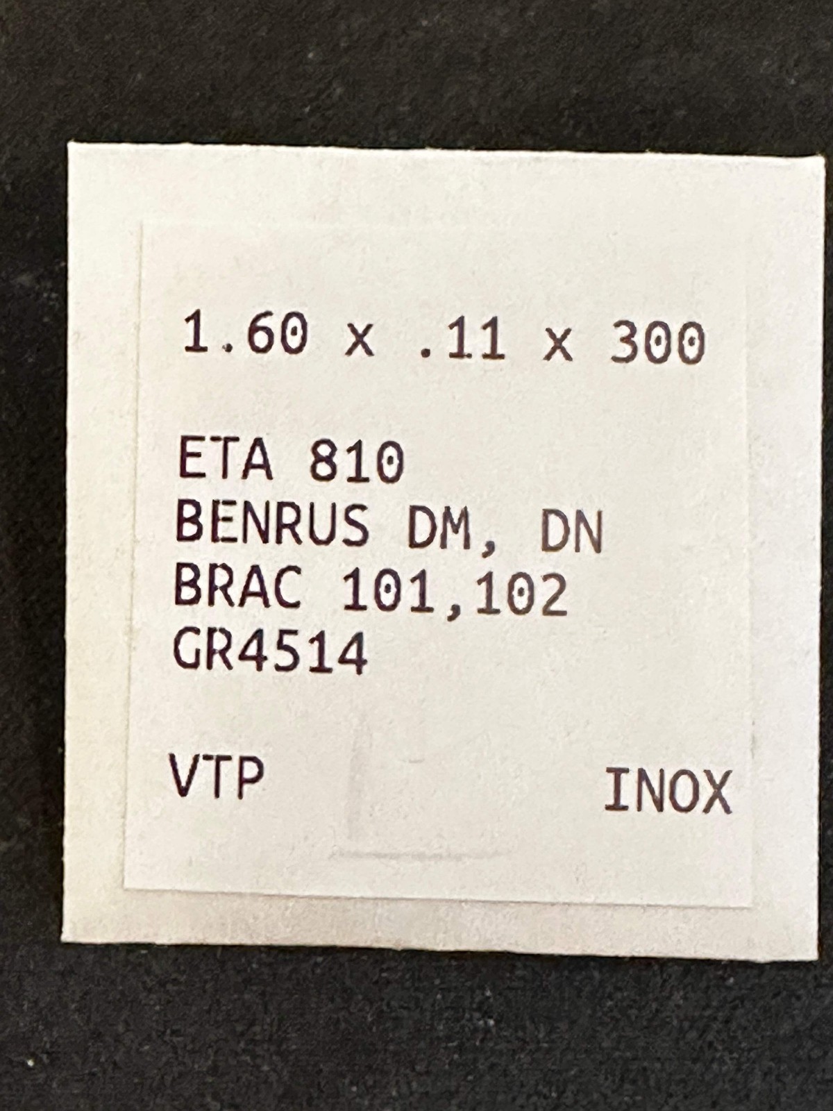 Alloy Mainspring for ETA 810, Benrus DM, DN, Brac 101, 102