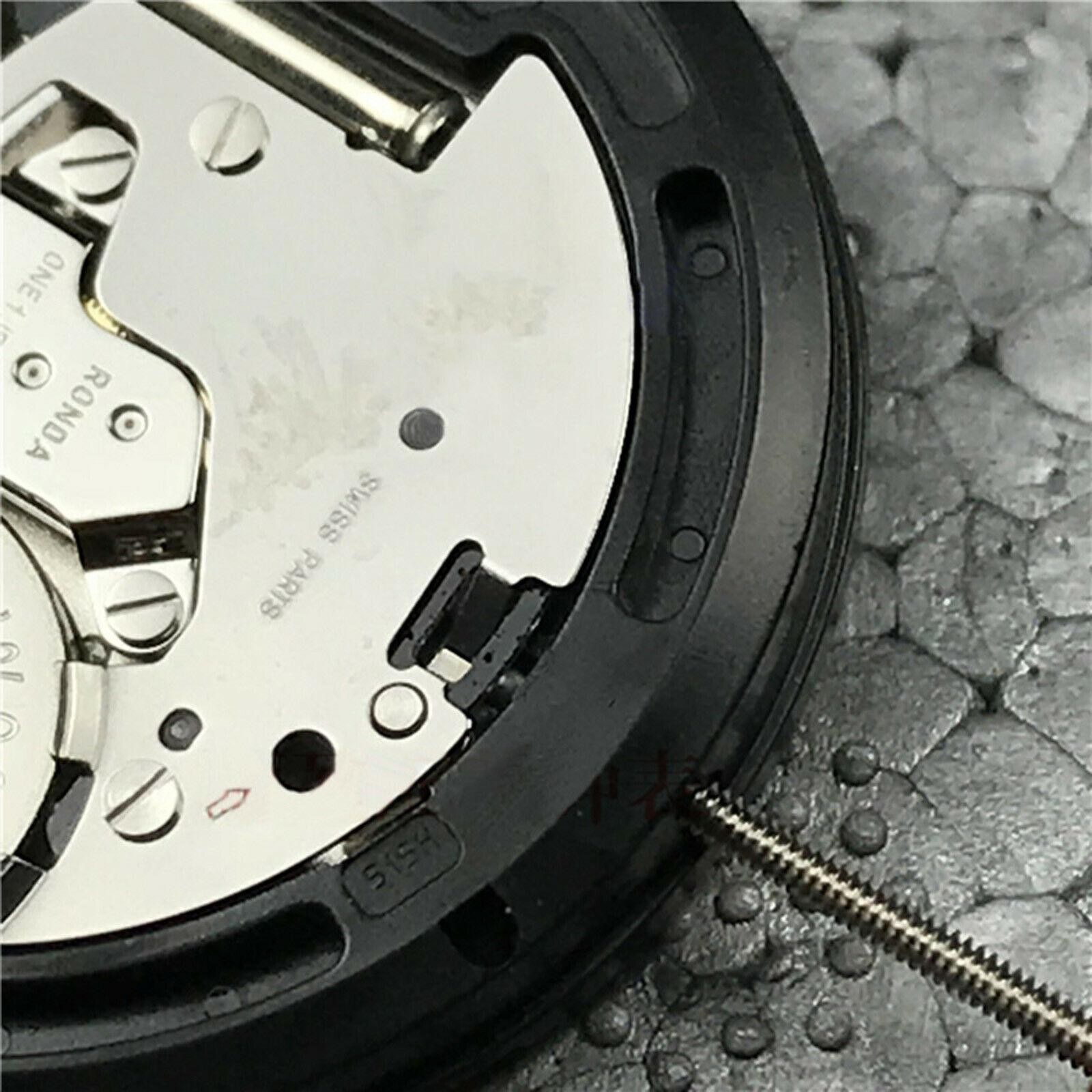4 Hands 371 Quartz Watch Movement With Stem For Ronda 515H Repair Accessories