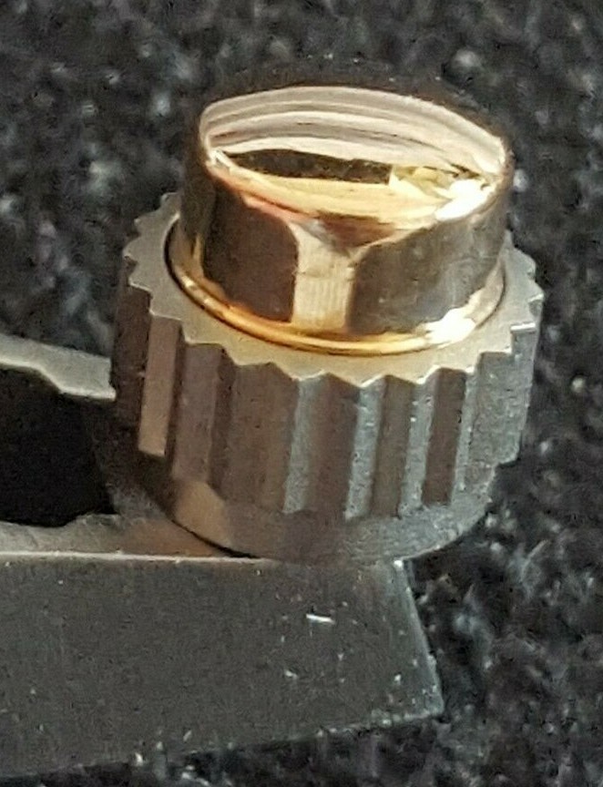 Omega Pusher Part Number 086-0075TI-BP, Titanium-18KT Pink Gold Cap