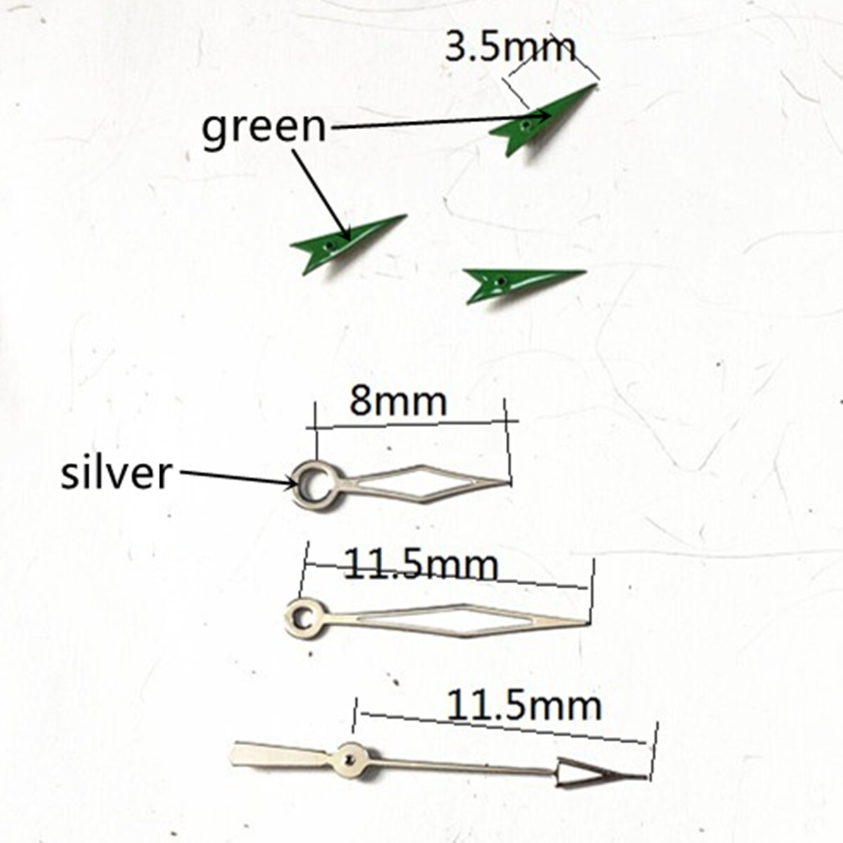 Green Small Second Hand Watch Hands for Miyota OS10 OS20 OS22 OS60 OS80