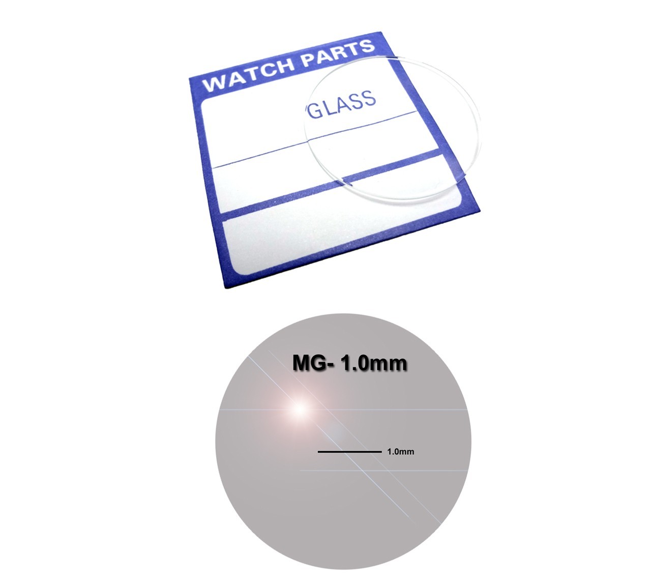 Flat Watch Crystal Mineral Glass 1.0 Millimeters Thick w/ Diameter 20.0 – 29.9mm