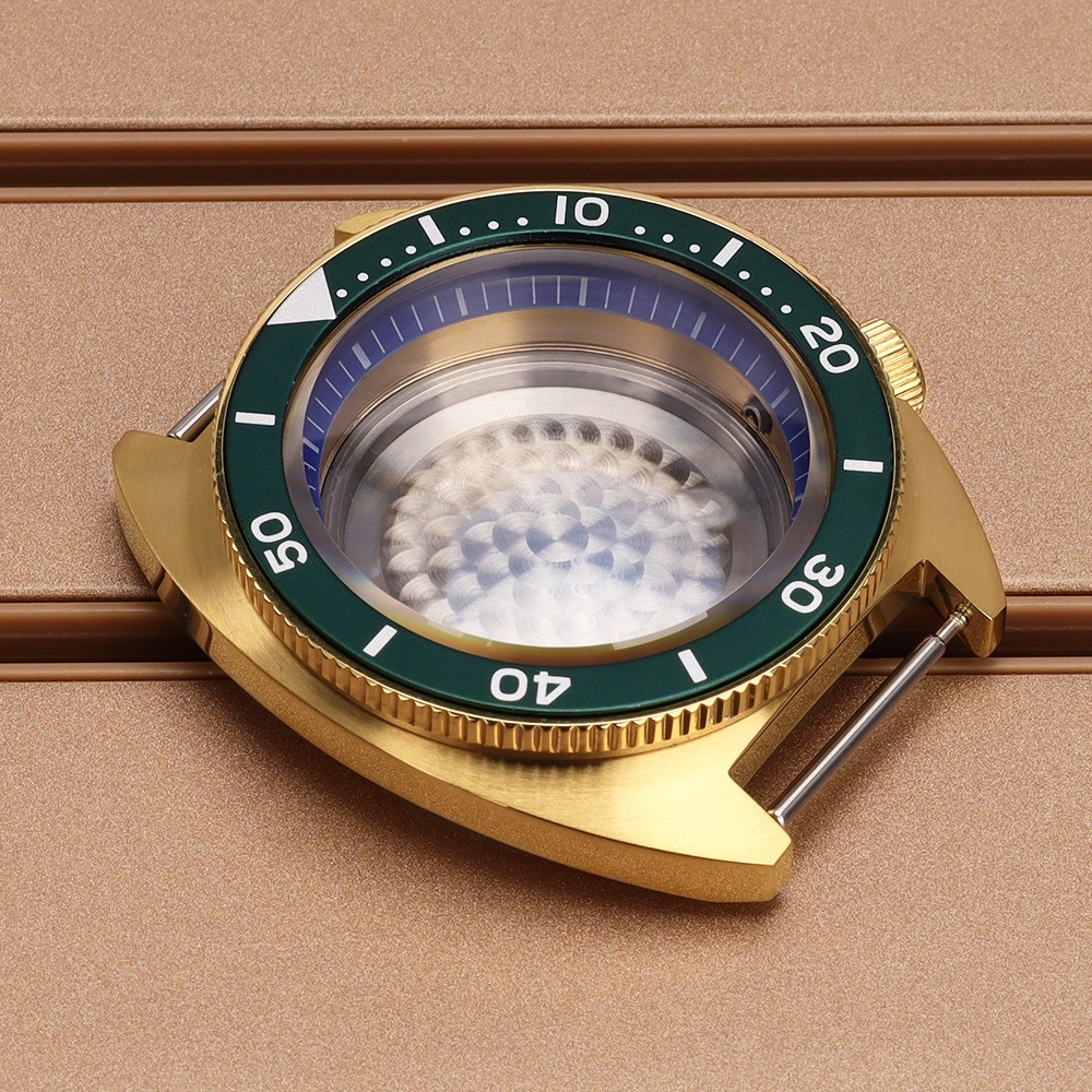 Sapphire Steel Gold 41mm Watch Case Modify turtle SKX Mod For Seiko NH34 35 NH36