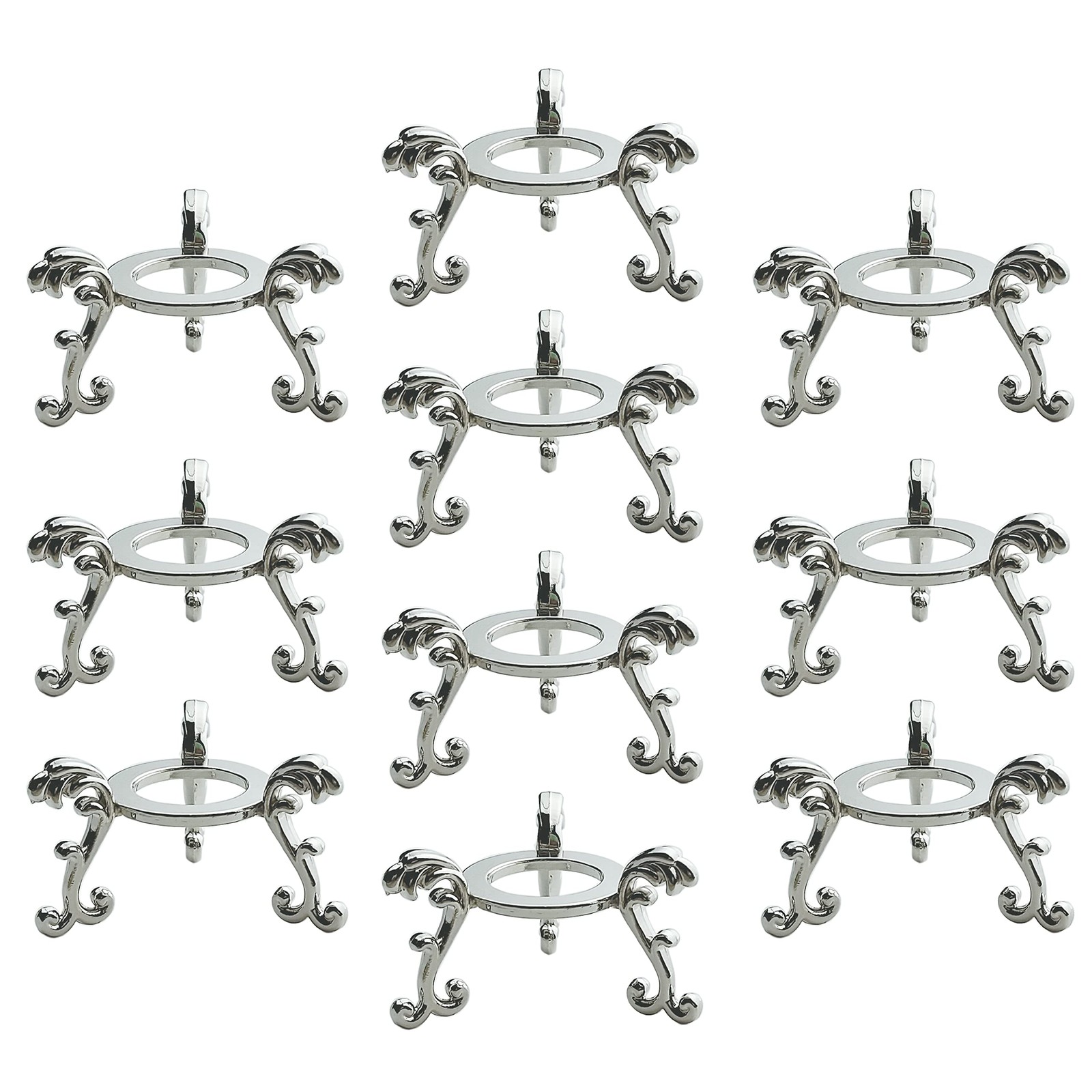OmyLens 10Pcs Silver Crystal Ball Stand for Displaying Glass silver