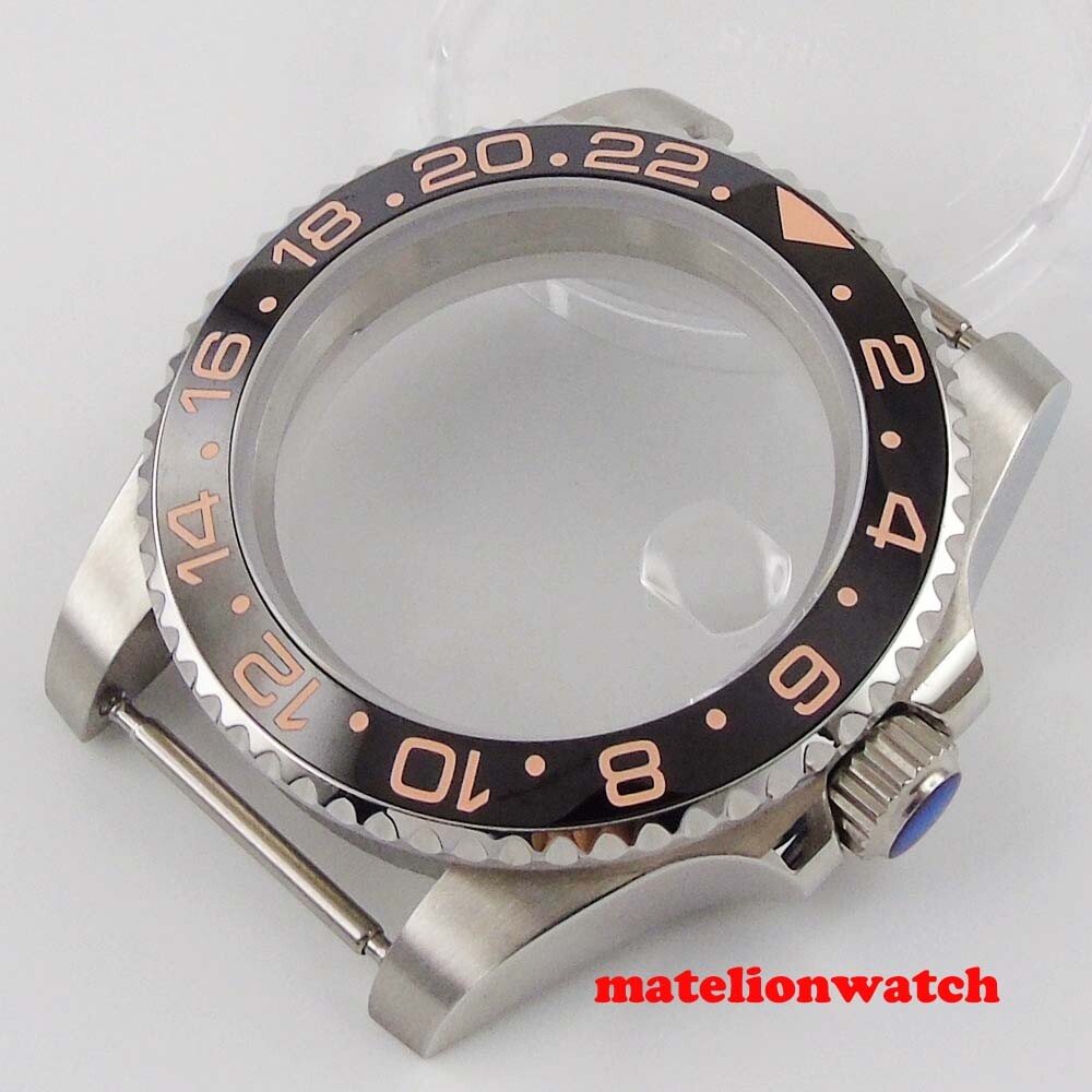 Automatic Watch Case Sapphire Glass 40mm Fit NH35 Miyota8215 2813 ETA2824 PT5000