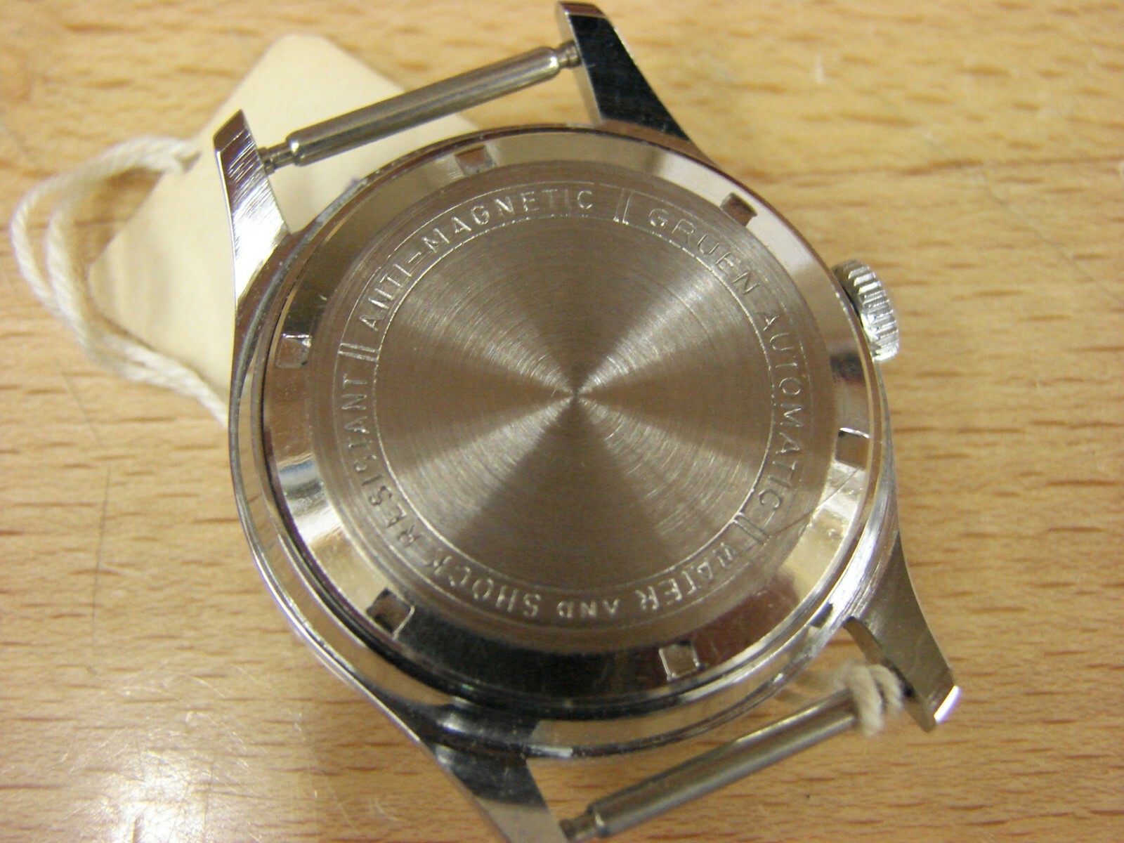 Gruen 550SS wristwatch case, new old stock, Guildite bk chrome plated scalloped!