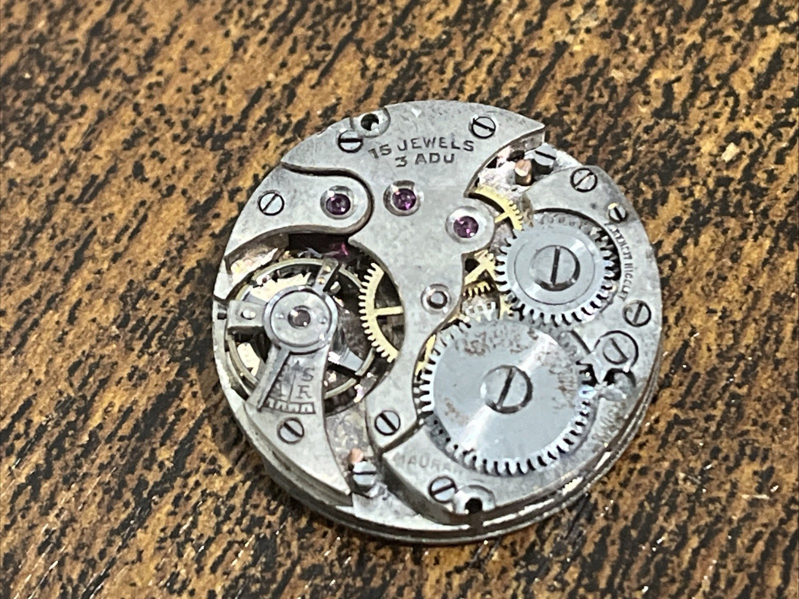 Antique Mauran Pendant Watch Movement 24mm Swiss PARTS BROKEN STEM Collectible