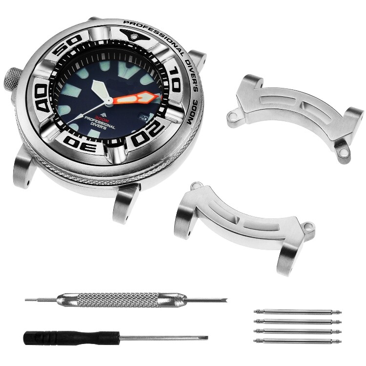 Silver Brushed Finish Adapter For Citizen Eco-Drive Promaster Diver BJ8050