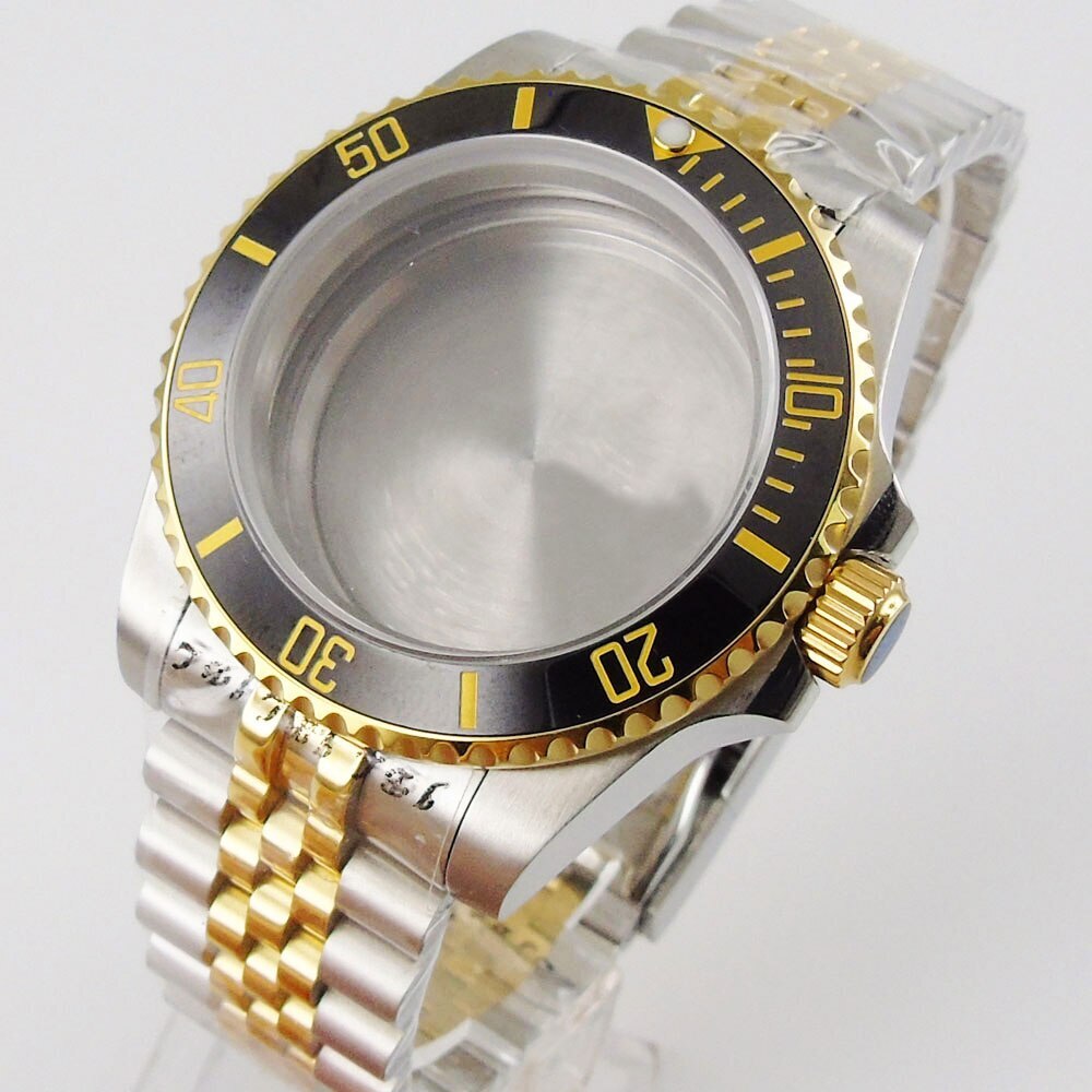 40mm Two Tone Gold Watch Case fit NH35A NH36A NH34A ETA 2824 MIYOTA 8215 PT5000