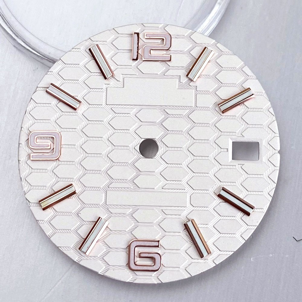 Black Blue Sterile 28.5mm Honeycomb Watch Dial fit NH35 Dive Watch Part Luminous