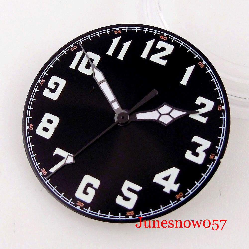 39MM Brushed Watch Case Fit NH35/NH36 PT5000 Stainless Steel Watch Hand Dial Set