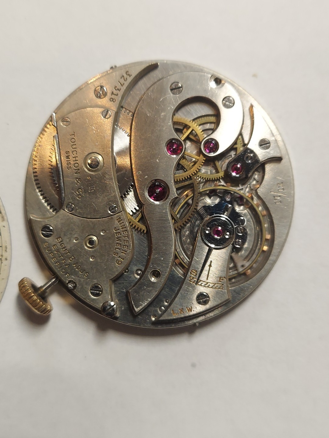 Touchon Collectible P.W.Movement Extra SUPERIOR 19 Jewels 8 Adjusted Men’s
