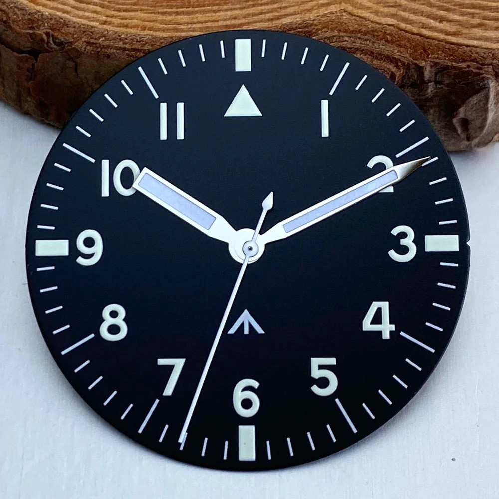 Tandorio New 33.5mm No Logo Blue/Black Mod Watch Dial For VH31/PT5000/NH35 NH36