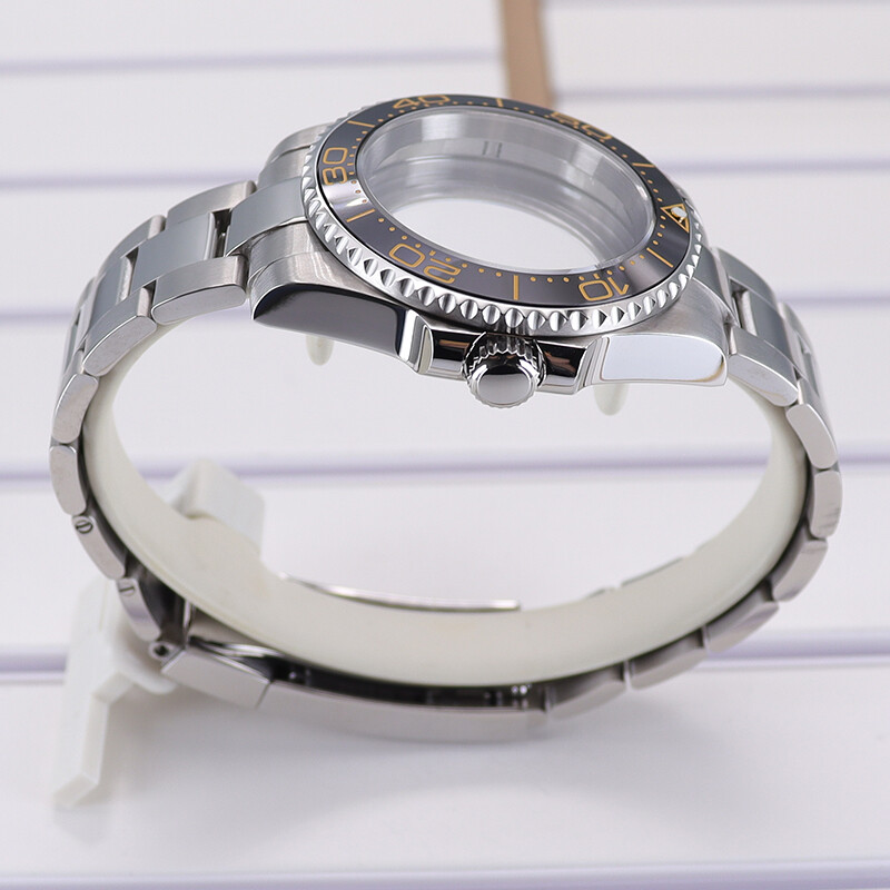 40mm Wire Drawing Watch Case Strap Sapphire Glass For Nh35 36 2824 8215 PT5000