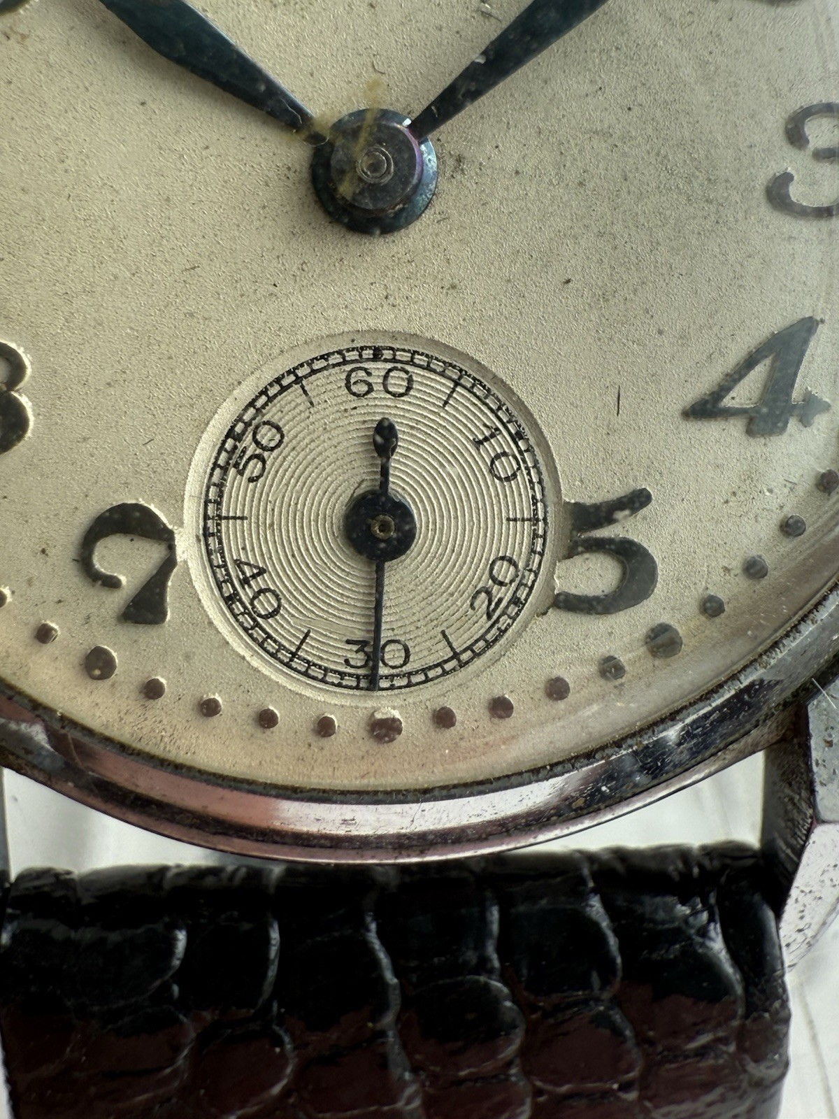 Antique Seiko Precision Seikosha Movement Arabic Numerals Sub Second Wristwatch
