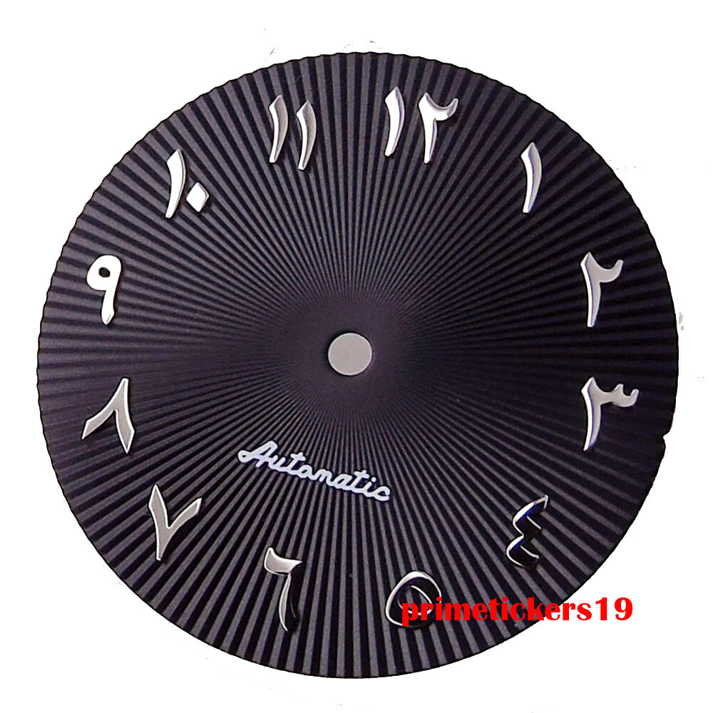 29mm Automatic Watch Dial Silver Hands Luminous Fit NH35 Miyota82 ETA2824 PT5000
