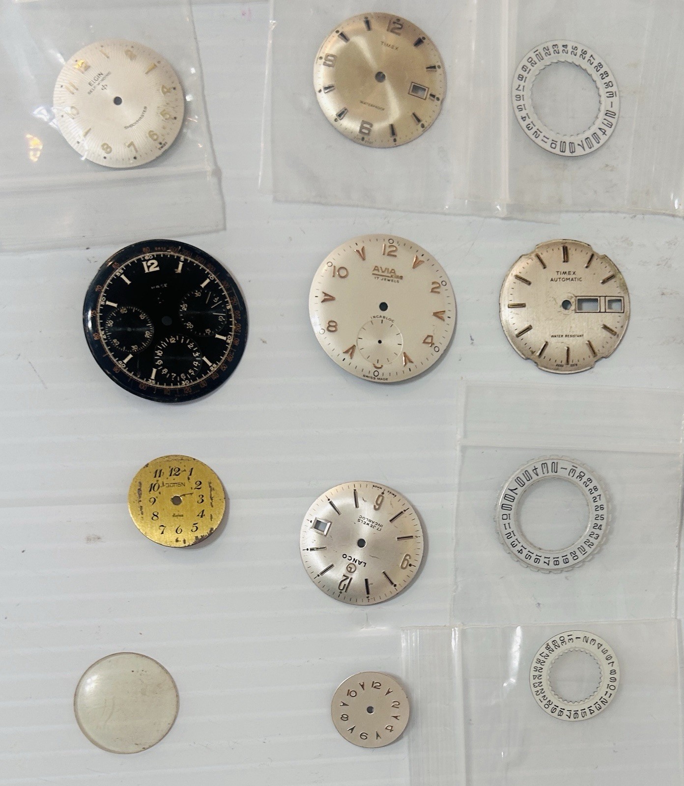 35 old VINTAGE WATCH FACES FINDINGS STEAMPUNK CRAFTS REPAIRING many brands shape