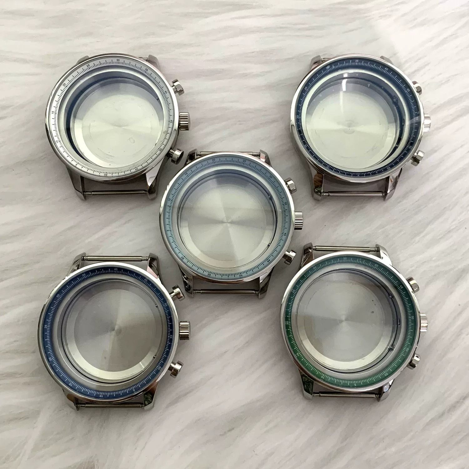 41mm Stainless Watch Case 34.6mm Watch Dial For Vk61 Movement Replacement Parts
