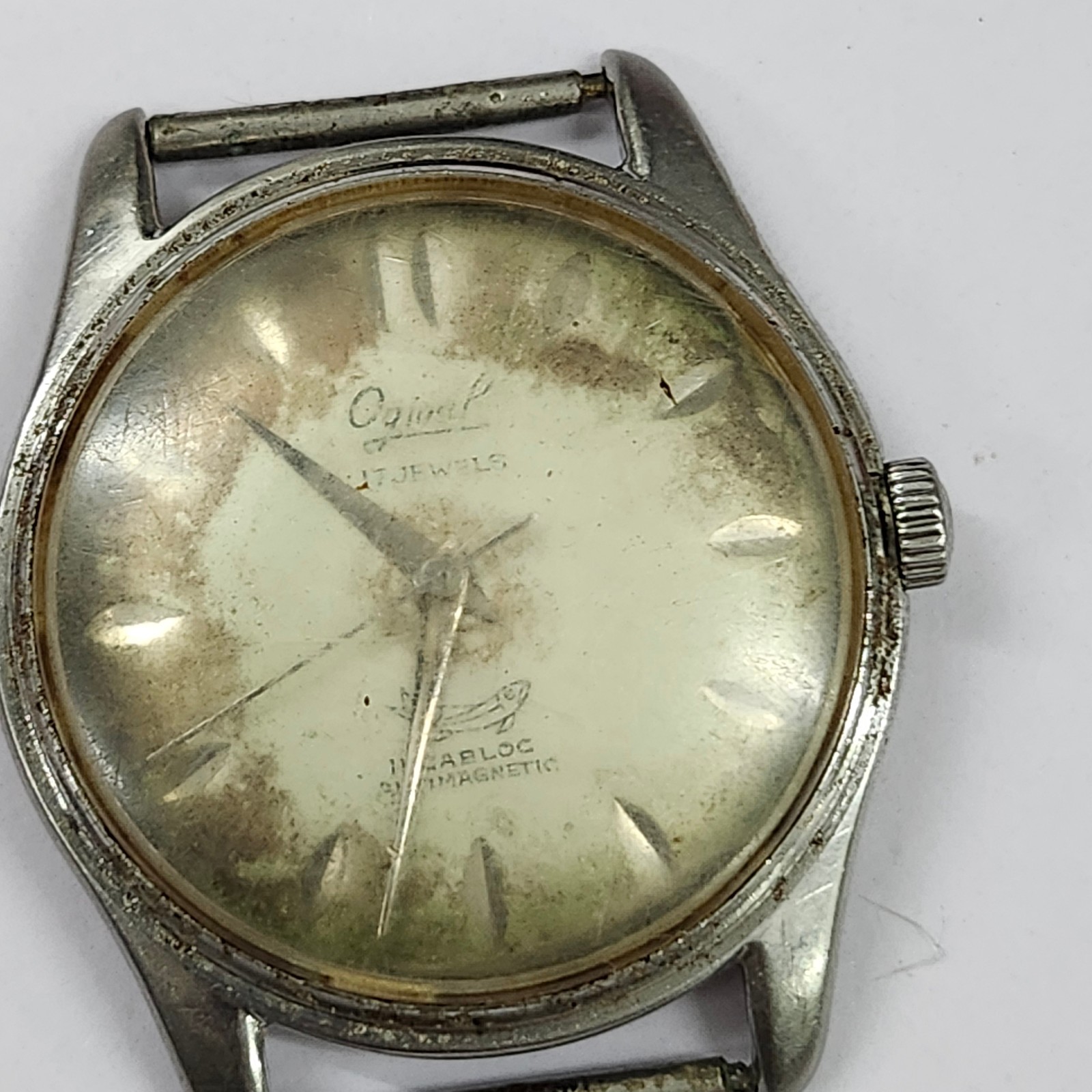 Vintage 1950s Ogival 17 Jewels Manual Swiss Watch – Stainless Steel – For Parts/