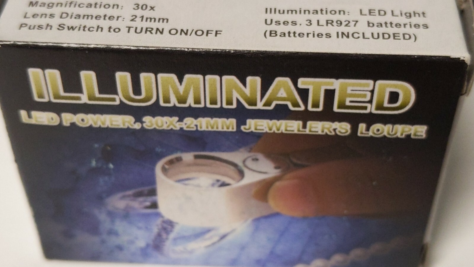 ILLUMINATED Jeweler’s Loupe 30x-21mm LED power MG21007
