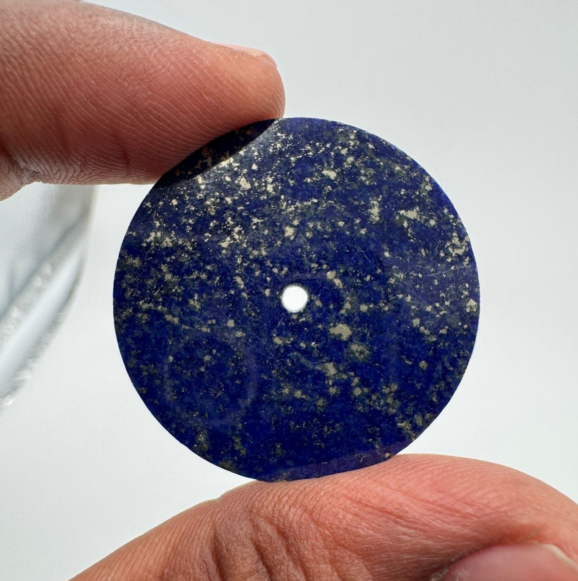 Natural Blue Lapis lazuli Watch Dial : 33 mm Gemstone Flat Disc for maki GMC-548