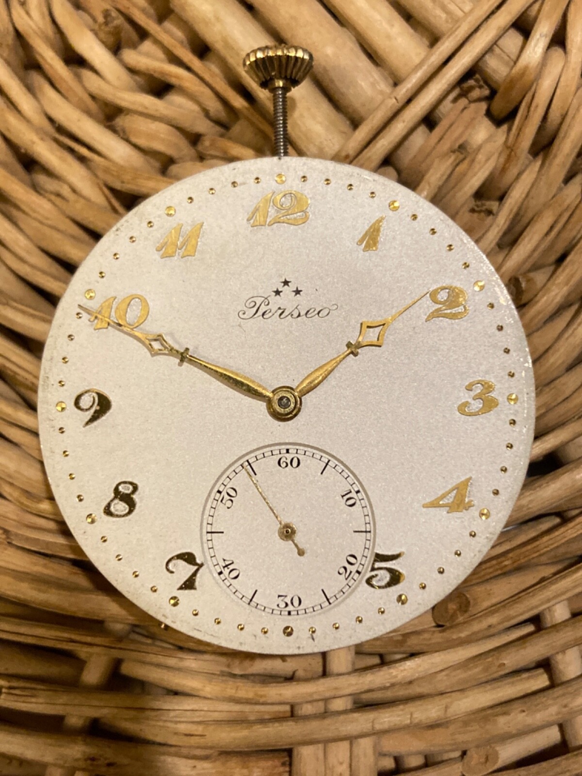 PERSEO vintage pocket movement 592 manual, dial, hands, works