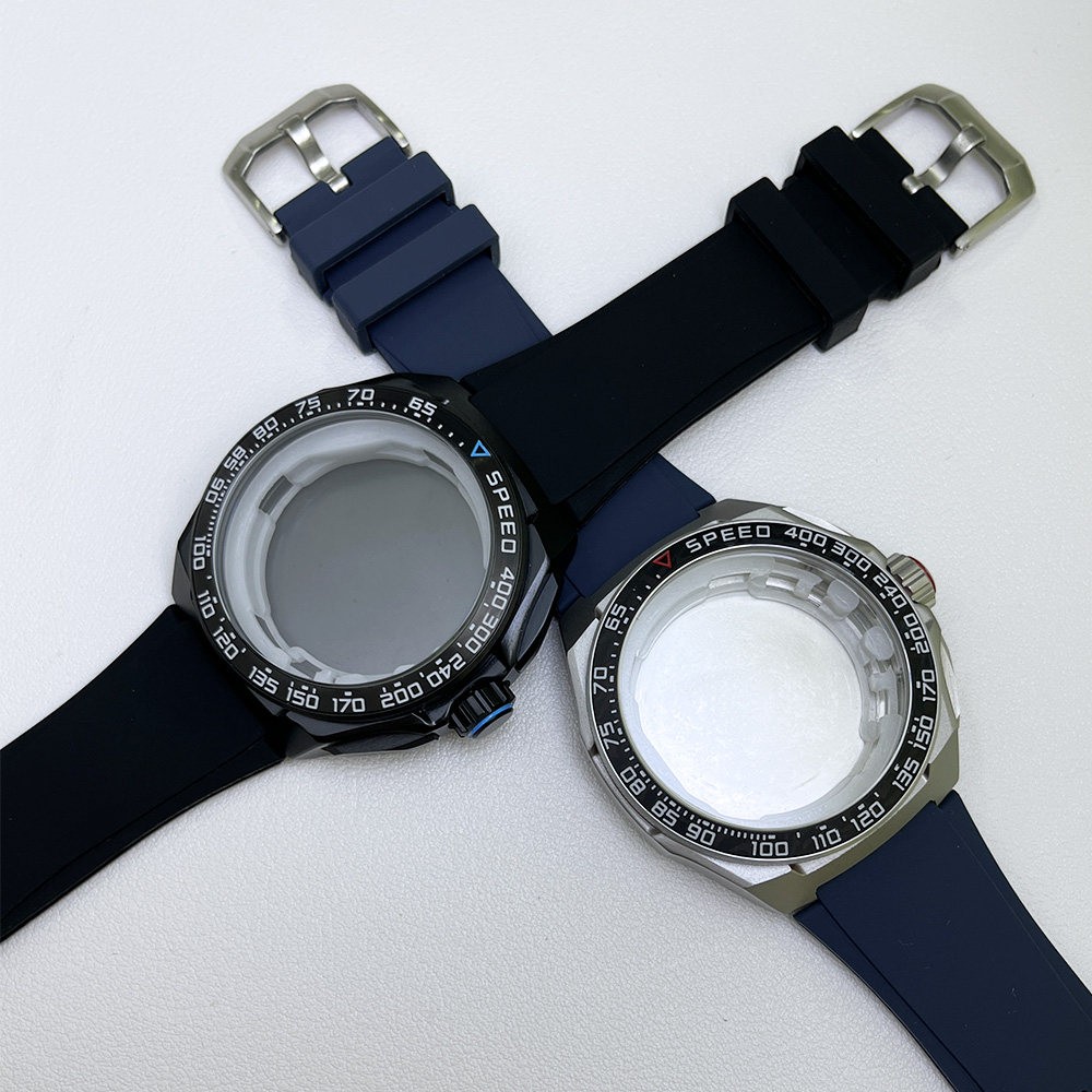 42mm Black Stainless Watch Case Mineral Glass for Vk63 Vk67 Movement Watch Parts